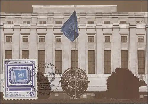 MK 5 von UNO Genf 206 Postverwaltung der UNO (UNPA) 1991, amtliche Maximumkarte