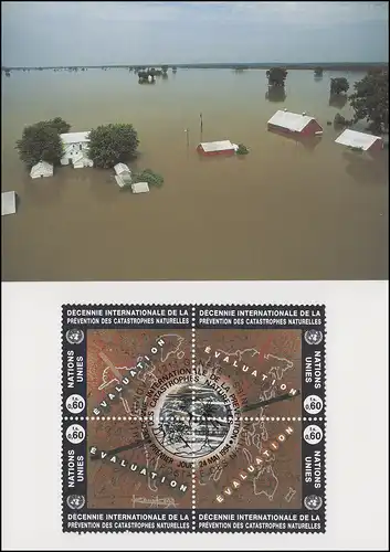 MK 26 de l'ONU Genève 250-253 Prévention des catastrophes 1994, carte officielle maximale