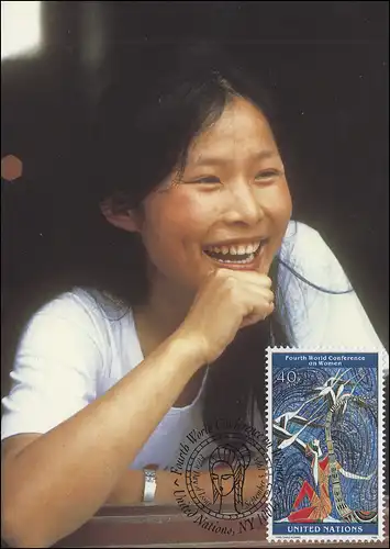 MK 33 von UNO New York 690 Weltfrauenkonferenz 1995, amtliche Maximumkarte