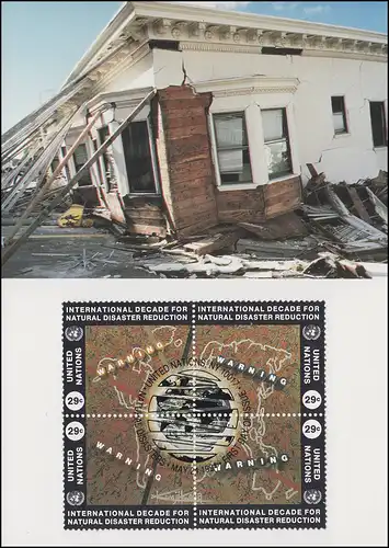 MK 25 von UNO New York 671-674 Katastrophenvorbeugung 1994, amtl. Maximumkarte