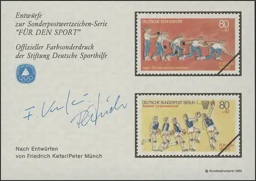 Aide sportive Pression spéciale Kefer et Münch Kegeln et Basketball 1985