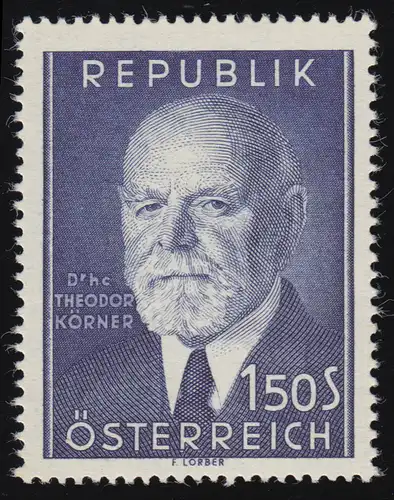 982 80. Geburtstag, Theodor Körner (1873-1957 Bundespräsident, 1.50 S, **