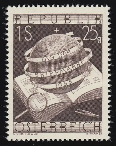 995 Tag der Briefmarke, Album Weltkugel "Tag der Briefmarke 1953", 1 S + 25 g **