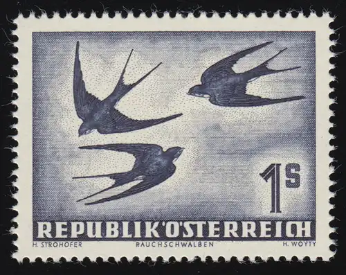 984 Vögel (IIII), Rauchschwalbe (Hirundo rustica) 1 S, postfrisch **