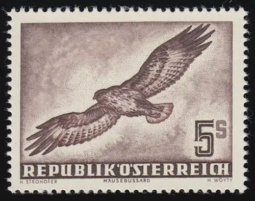 986 Vögel (IIII), Mäusebussard (Buteo buteo) 5 S, postfrisch **