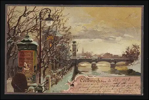 "Mittwoch" Wintergrüße T. Guggenberger, M.Seeger, Frankfurt O./ Berlin 29.2.1902