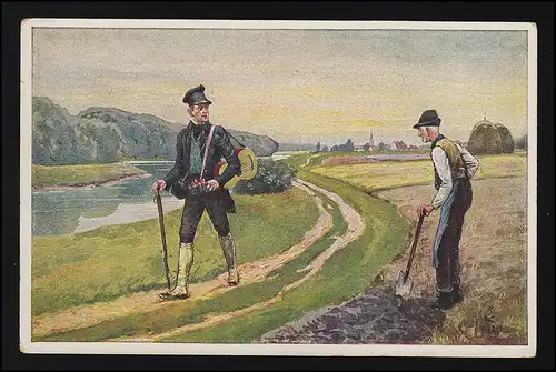 "Wenn ich den Wandrer frage" Wohlfahrt Bahnhofsmisson sign. RK.1921, ungebraucht