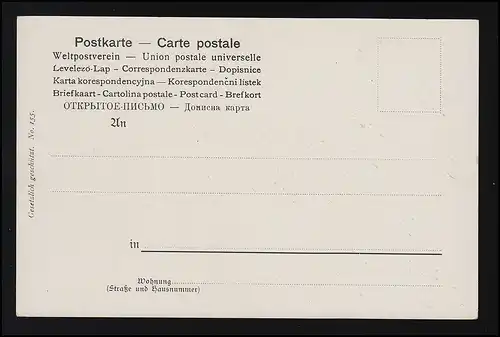 Automne, cerf rhénane dans la forêt, Artiste signé, No. 155, inutilisé