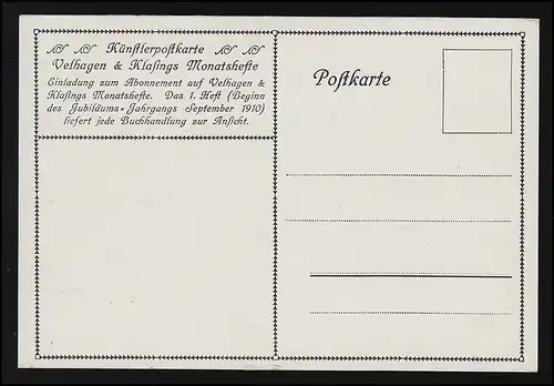 Winter, Aquarell Reinhold Pfeiffer, Velhagen & Klasing, Monatshefte, ungebraucht