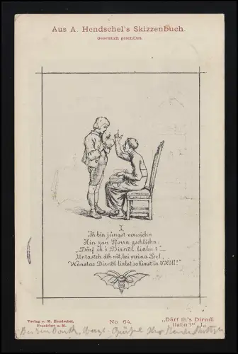 "Därf Ih's Dirndl liabn?" I, Aus A. Hendschel's Skizzenbuch Darmstadt 19.2.1903