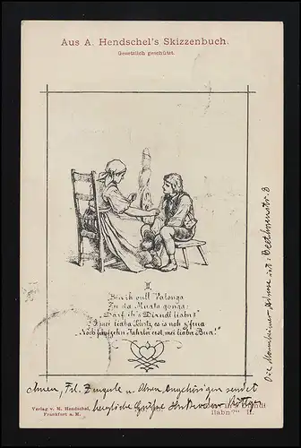 "Därf Ih's Dirndl liabn?" II, De A. Hendschel''Skzzenbuch Darmstadt 20.2.1903