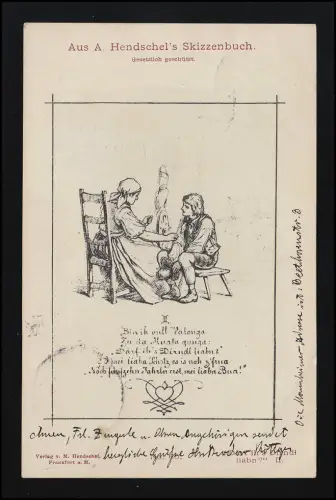 "Därf Ih's Dirndl liabn?" II, De A. Hendschel''Skzzenbuch Darmstadt 20.2.1903
