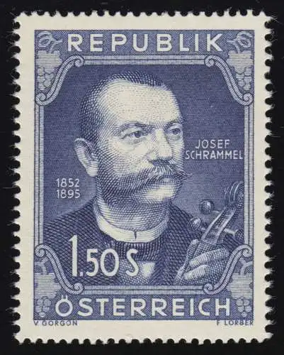 970 100e anniversaire, Joseph Schrammel (1852-1895) Musicien, 1.50 S, frais de port **