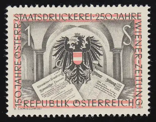 1011 150 ans d'imprimerie publique, blasphèmes / Diarium + Wiener Zeitung, 1 S, **