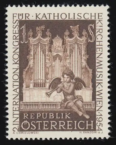 1008 Congrès pour la musique catholique, musique. Putto devant Bruckner Orguel, 1 p. **