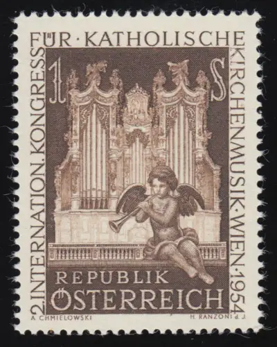 1008 Congrès pour la musique catholique, musique. Putto devant Bruckner Orguel, 1 p. **