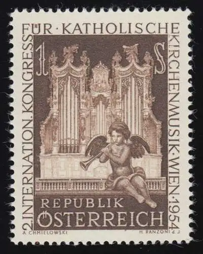 1008 Kongress f. kath. Kirchenmusik, musiz. Putto vor Bruckner Orgel, 1 S, **