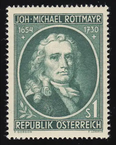 1007 600. Geburtstag, Johann Michael Rottmayr von Rosenbrunn, 1 S, postfrisch **