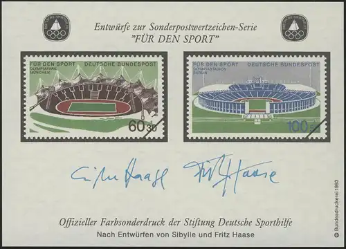 Sporthilfe Sonderdruck Sibylle und Fritz Haase 1993 **