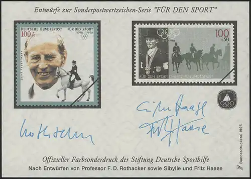 Aide sportive Impression spéciale Rothacker/Haase 1996 Neckermann