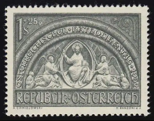 977 Oster. Catholiquentag Vienne, Christ Pantocrator St.Stephan, 1 S + 25 g, **