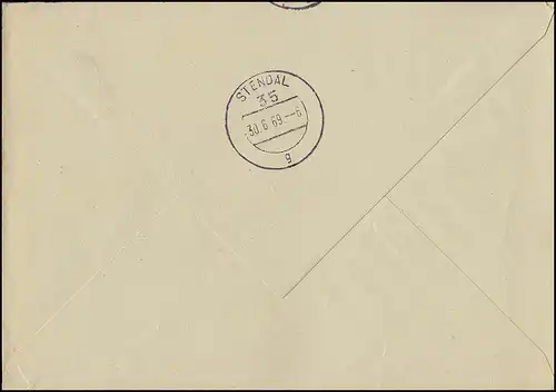 ZKD-Brief Ernst-Moritz-Arndt-Universität GREIFSWALD 26.6.69 nach STENDAL 30.6.69