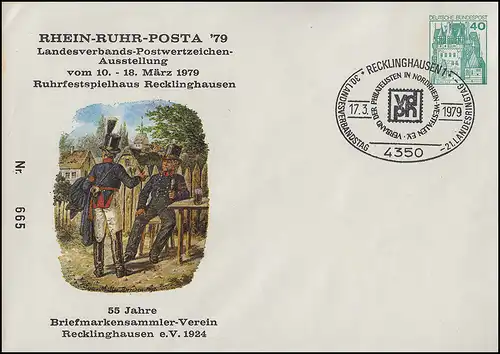 PP 110/28 Rhein-Ruhr-Posta / Postillione, SSt RECKLINGHAUSEN vdph 17.3.1979