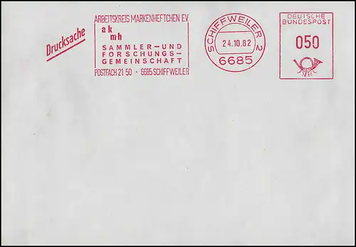 AFS akmh comme impression 50 pfennig NAVIGATEUR 24.10.82 - sur enveloppe