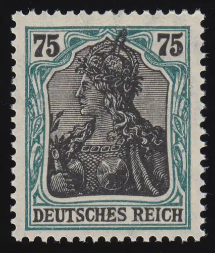 104d (ehemals bF) Germania 75 Pf. Rahmen bläulichgrün, ** geprüft Oechsner BPP