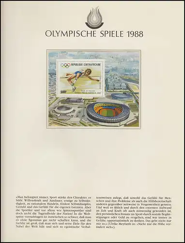 Jeux olympiques 1988 Séoul - République d'Afrique centrale, 1 bloc, saut en hauteur **
