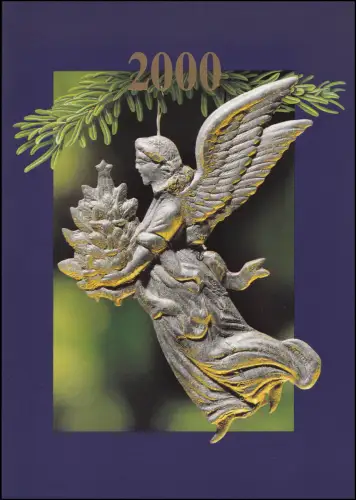 1737 Weihnachten 2000 im Viererblock, PTT-Grußkarte zum Jahreswechsel