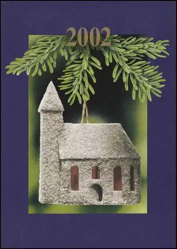 1815 Weihnachten 2002 im Viererblock, PTT-Grußkarte zum Jahreswechsel