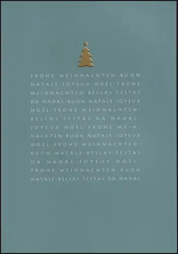 2128 Noël 2009 Quadruple bloc, carte de voeux PTT pour la fin de l'année