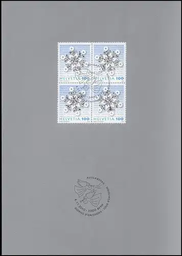 2184 Noël 2010 Quadruple bloc, carte de voeux PTT à la fin de l'année