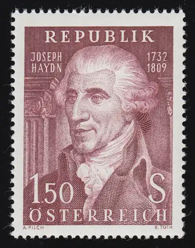 1066 150e anniversaire de la mort, Joseph Haydn 1732-1809, compositeur, 1.50 S, frais de port **