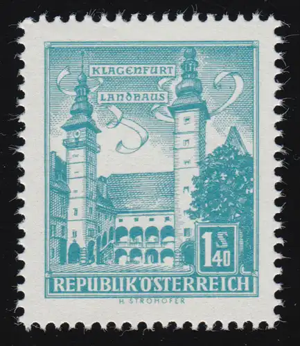 1046 Freischmarke Bauen, Klagenfurter Landhaus, 1.40 S, frais de port **
