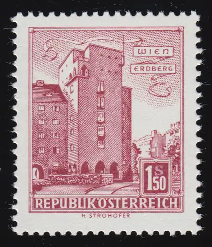 1047 Freimarke Bauwerke, Wohnb. "Rabenhof" /Wien-Erdberg 1.50 S, postfrisch **