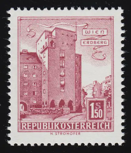 1047 Fremarke Bauen, Wohnb. "Rabenhof" /Wien-Erdberg 1.50 S, frais de port **