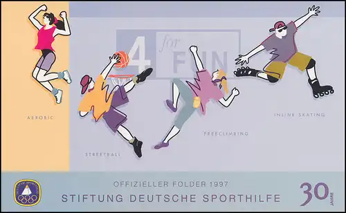 Sporthilfe 1997: 1896-1901 Kleinbogensatz Fun-Sport (4 Folder), alle **