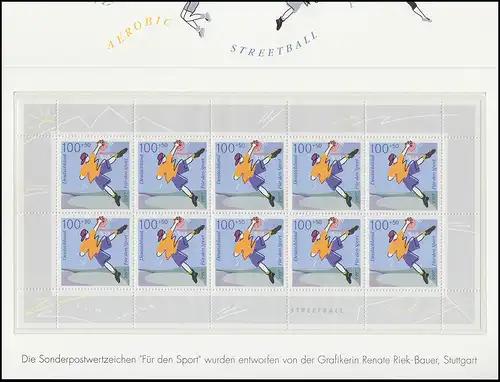 Sporthilfe 1997: 1896-1901 Kleinbogensatz Fun-Sport (4 Folder), alle **