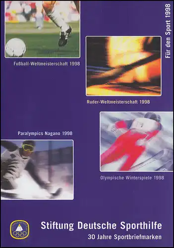 Sporthilfe 1998: 1968-1971 Kleinbogensatz (4 Folder), alle Zehnerbogen **