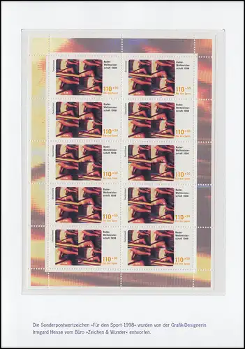 Aide sportive 1998: 1968-1971 Petit jeu d'arcs (4 folders), tous les dix feuillets **