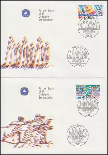 1310-311 Rattache à voile et ski de fond 1987: FDC ESSt Bonn 12.2.87