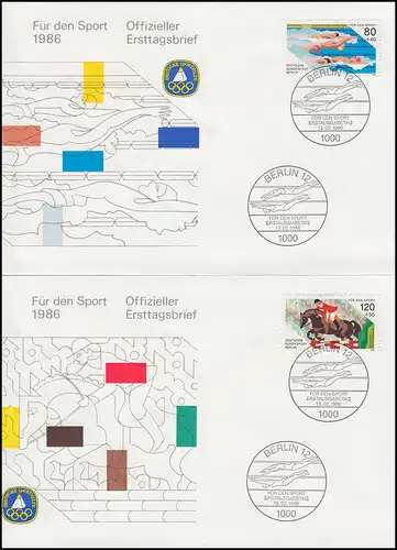 751-752 Natation du dos et sauts 1986: Aide sportive-FDC ESSt Berlin