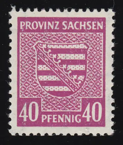 84XcI Provinzwappen 40 Pf. mit PLF I verdicktes N, ** postfrisch, geprüft BPP