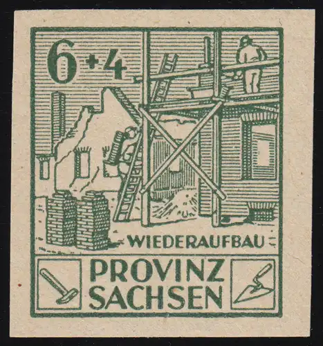 87BVI Wiederaufbau 6 Pf mit PLF VI: Farbfleck rechts unten, ** geprüft BPP