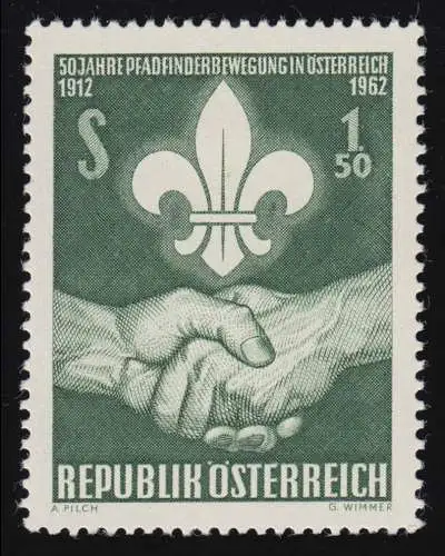 1122 Pfadfinderbewegung, Pfadfinderlilie, Händedruck, 1.50 S postfrisch **