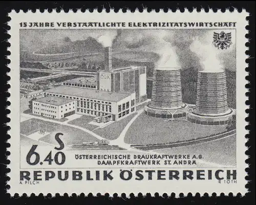 1108 verstaatl. Elektrizität, Dampfkraftwerk St. Andrä, 6.40 S, **