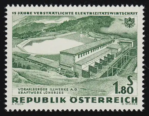 1105 électricité nationale, centrale électrique de Lünersee , 1.80 p. **