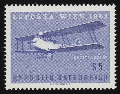 1085 LUPOSTA 1961 Wien, 1er avion de poste Hans Brandenburg, 5 S, frais de port **